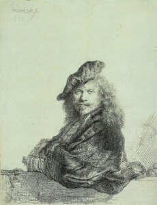 Self-Portrait Leaning on a Stone Sill