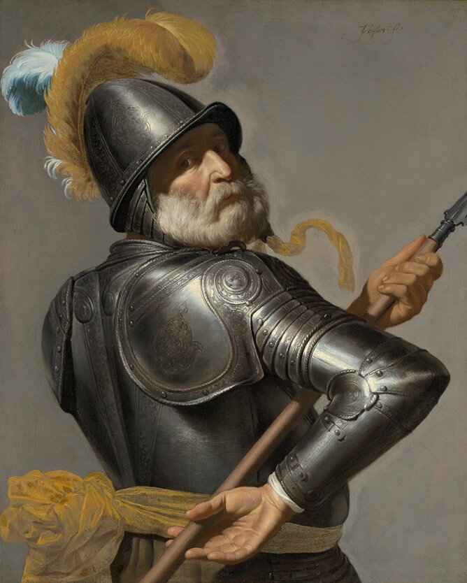 Man in Armour Holding a Pike