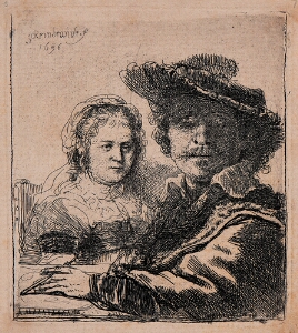 Rembrandt and His Wife Saskia:  Busts