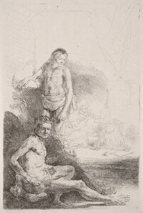 A Nude Man Standing, Another Seated