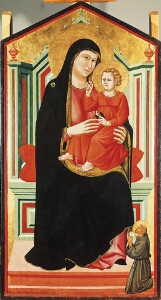 Madonna and Child Enthroned, with St. Francis