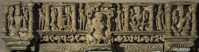 Lintel with Gajalakshmi and Other Hindu Deities