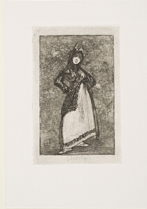 The Bordeaux Etchings: Late Caprichos of Goya: Maja against a Background with Demons/ Maja—dark background