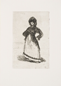 The Bordeaux Etchings: Late Caprichos of Goya: After Goya: Maja / Maja—light background, Plate C verso