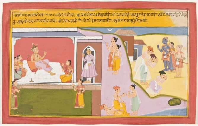 Dasaratha Laments Rama’s Departure, folio 107 from a Ramayana series