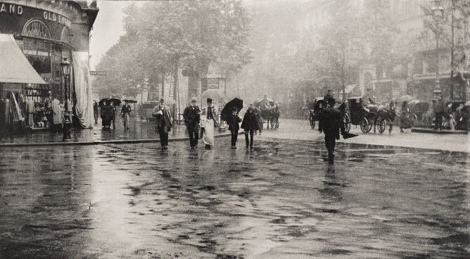 A Wet Day on the Boulevard