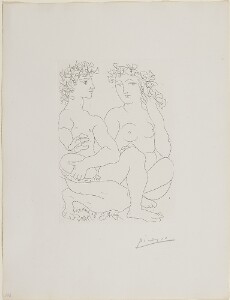 Suite Vollard, 1939, Paris: Entangled Heads and Figures (Studies of Heads, with Seated Nude)