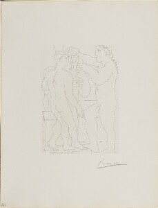 Suite Vollard, 1939, Paris: Two Sculpted Men (Three Nude Men, Standing)