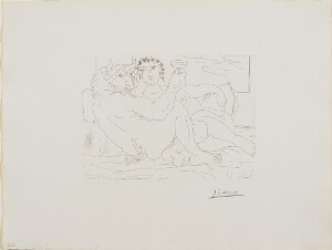 Suite Vollard, 1939, Paris: Drinking Minotaur and Reclining Woman