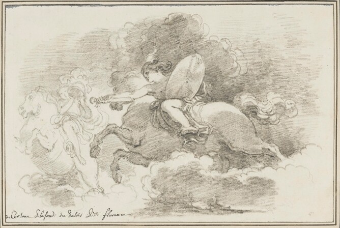 Study After Pietro Cortona: Spirits Carrying the Attributes of Mars (ceiling from the Pitti Palace, Sala di Marte)