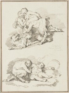 Study after Giovanni Benedetto Castiglione: Four Groups of Fauns (from the Collection of Console Smith)