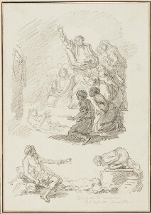 Study After Giovanni Benedetto Castiglione: Two Studies of the Resurrection of Lazarus (from the Collection of Console Smith)