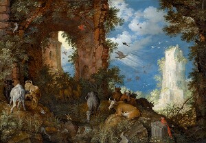 Landscape with Ruins and Animals