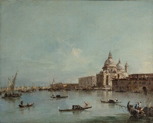 View of the Church of Santa Maria della Salute with the Dogana del Mare