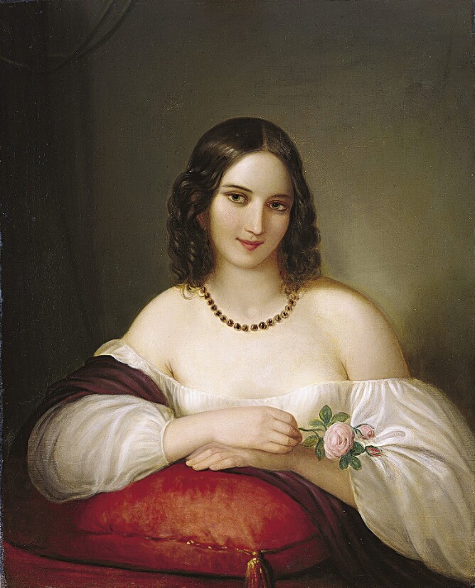 Young Woman with a Rose