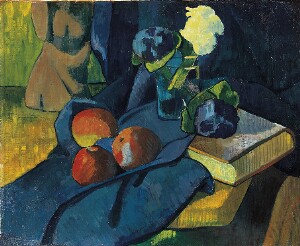 Still Life with Apples and Violets