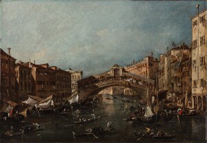 View of the Rialto, Venice, from the Grand Canal Looking North