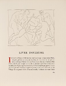 Les Metamorphoses by Ovid, 1931, Lausanne: Two Wrestlers Observed by Three Nude Women