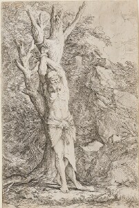 The Works of Salvator Rosa: Albert, Companion of St. Willima, Tied to a Tree