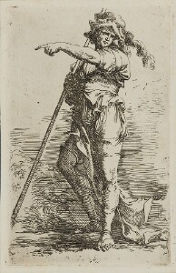 The Works of Salvator Rosa: Solider Holding a Cane in His Right Hand, Pointing Toward the Left