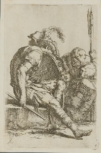 The Works of Salvator Rosa: Four Soldiers, One Seated on a Stone at the Left