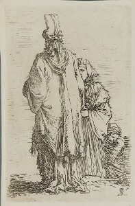 The Works of Salvator Rosa: Oriental in Turban, Seen from Behind, with Two Woman