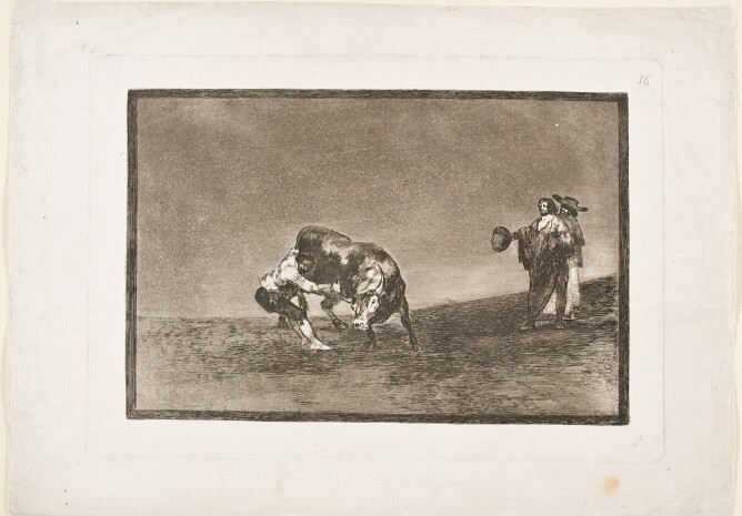 Tauromaquia: The Same Man Throws a Bull in the Ring at Madrid (El Mismo Vuelca un Toro en la Plaza de Madrid)