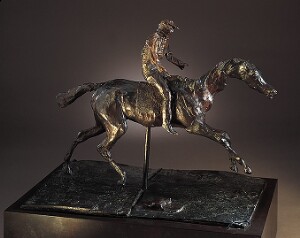 Horse galloping on right foot, the back left only touching the ground