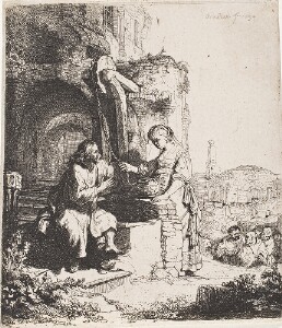 Christ and the Woman of Samaria Among Ruins