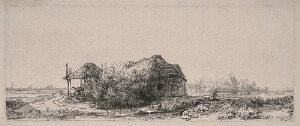 Landscape with a Cottage and Haybarn: Oblong