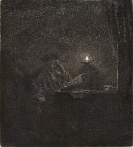 Student at a Table by Candlelight