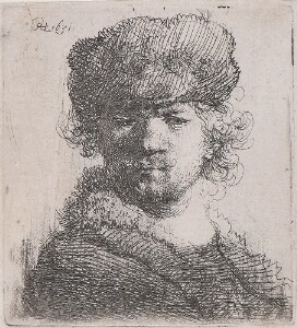 Self-Portrait in a Heavy Fur Cap:  Bust