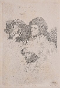 Three Heads of Women, One Asleep