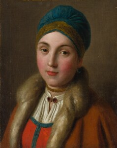 Woman Wearing a Blue Hat