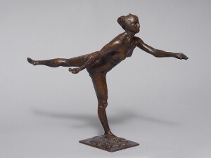 Arabesque over the right leg, left arm in front