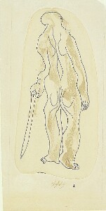 Nude from Behind, with Cane