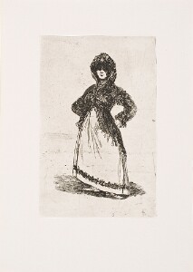 The Bordeaux Etchings: Late Caprichos of Goya: After Goya: Maja / Maja—light background, Plate C verso