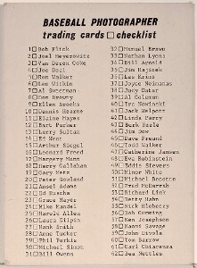 Baseball Photographer Trading Cards Checklist